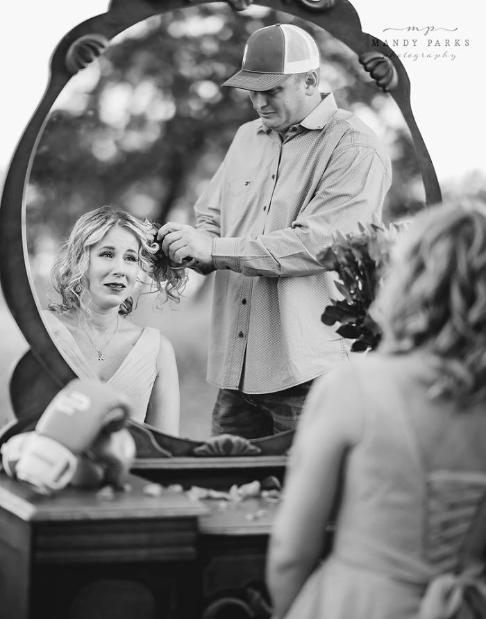 Powerful Photoshoot Of Woman Ready To Battle Breast Cancer While Her Husband Shaves Off Her Hair