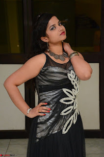 Shrisha Dasari in Sleeveless Short Black Dress At Follow Follow U Audio Launch 006.JPG