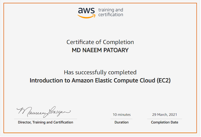Certificate for Amazon Elastic Compute Cloud (EC2)