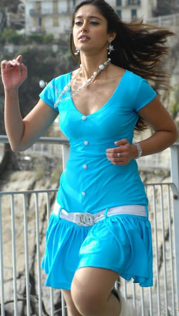 Ileana Hot Stills in Blue Dress - Running Beauty 