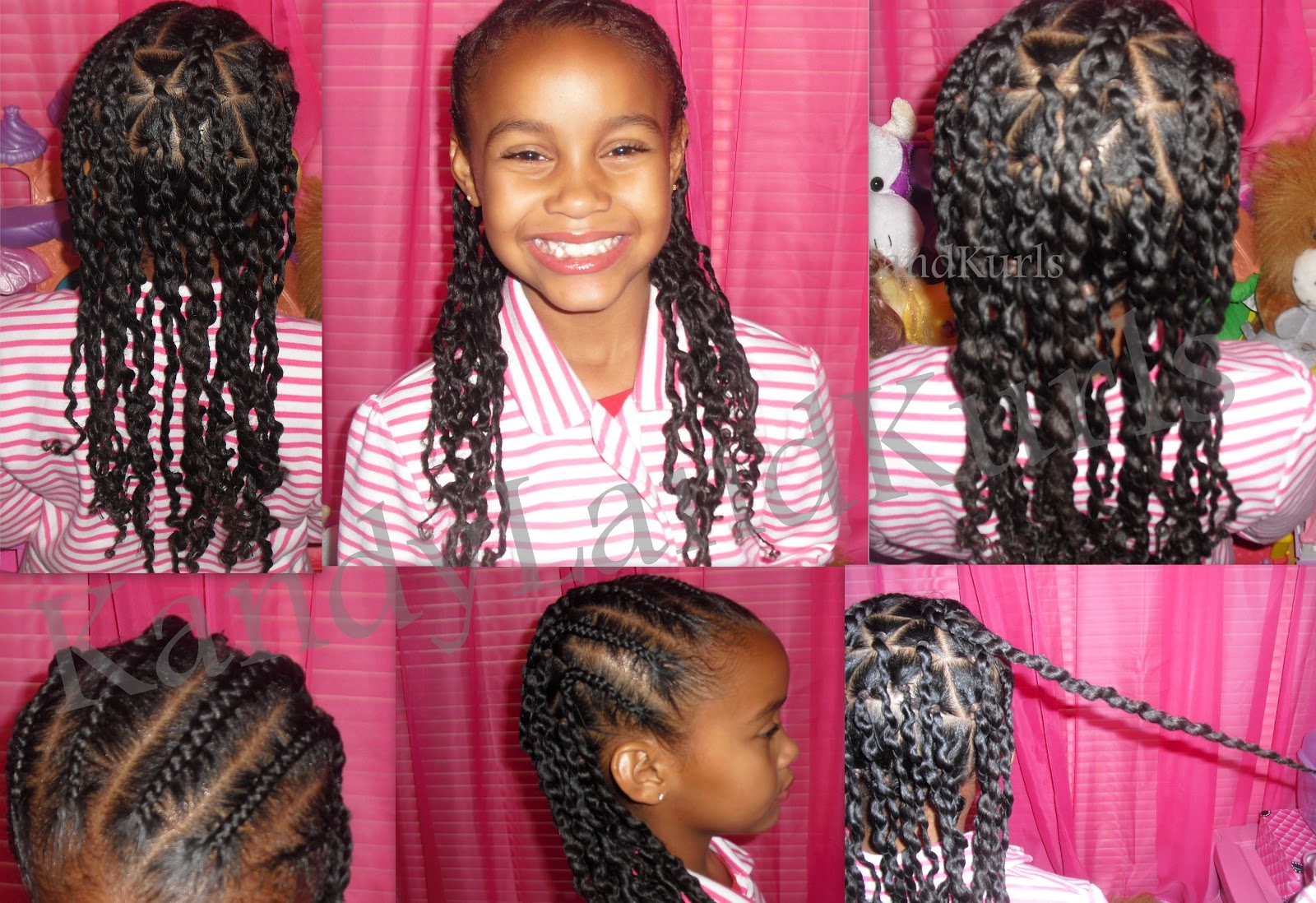 African American Braided Hairstyles And Flat Twists African Threaded Corkscrew Twists with Triangle Parts