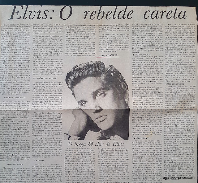 Artigo sobre Elvis Presley na Tribuna da Bahia