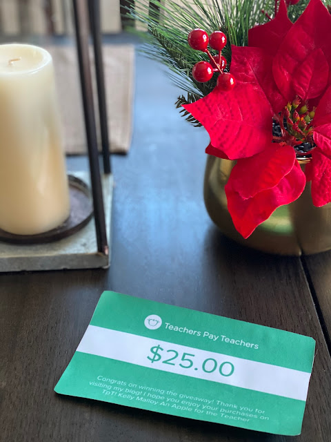 $25 Teachers pay Teachers Gift Card Giveaway December 25, 2023