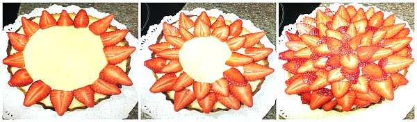 Elaboración cobertura tarta de crema pastelera y fresas