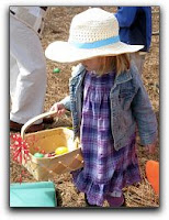 child on an Easter egg hunt