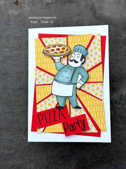 pizza party invitation handmade or birthday day card