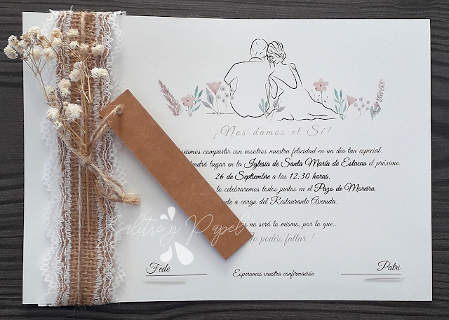 invitaciones de boda sencillas con toque rústico