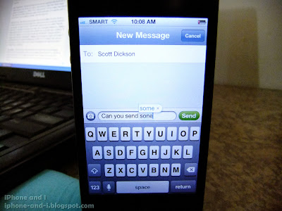 iPhone 4S virtual keyboard in Messages.