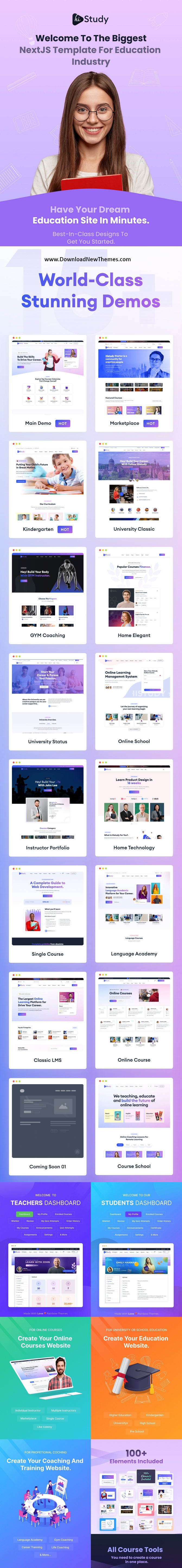 HiStudy - Online Courses & Education React NextJS Template Review