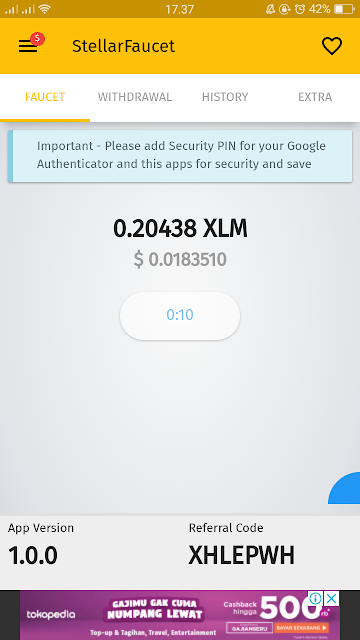 Aplikasi Stellar Faucet 3.