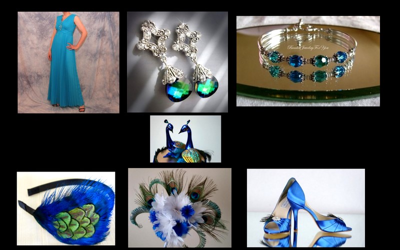 Peacock Blue Swarovski Crystal Dangle Earrings