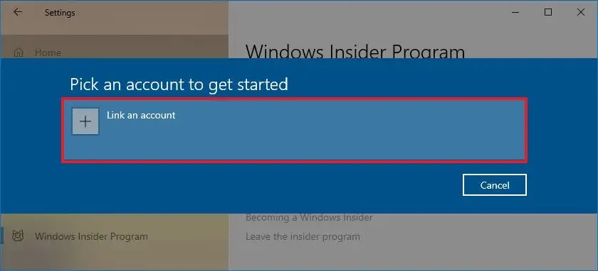 windows 10 connect account insider