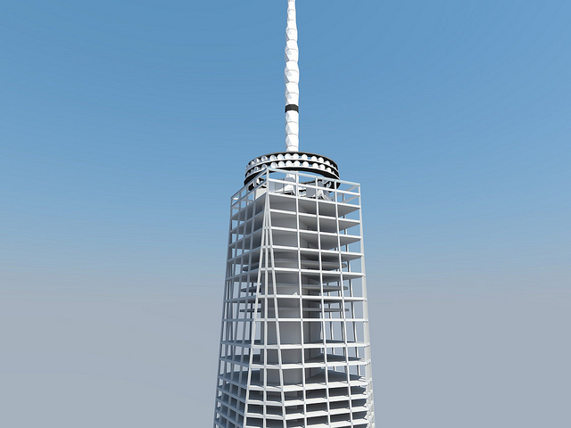Structure rendering of One World Trade Center by Skidmore, Owings & Merrill LLP (SOM) 