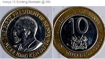 Kenya 10 Schilling Bimetallic @ 50/-