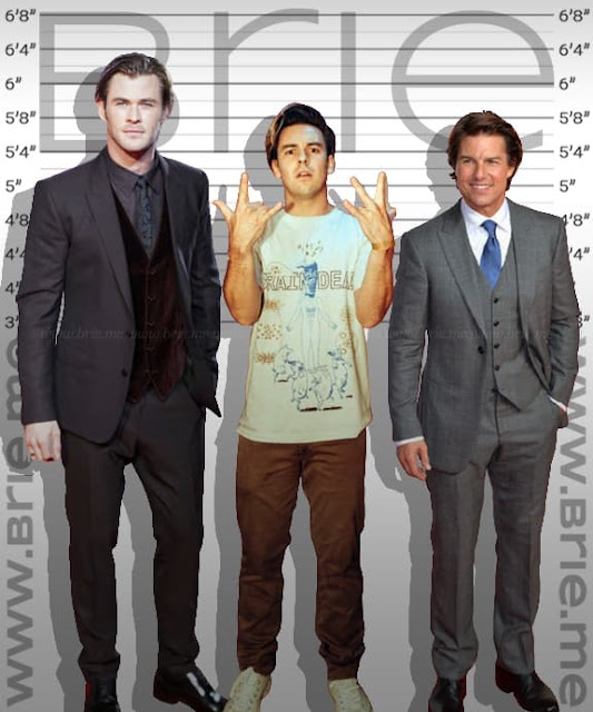Cody Ko standing with Chris Hemsworth and Tom Cruise