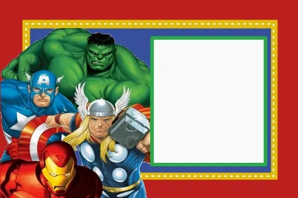 Avengers Free Printable Invitations, Cards, Photo Frames or Labels. 