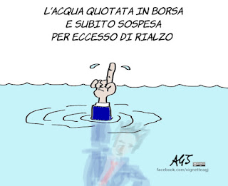 acqua, borsa, economia, vignetta, umorismo