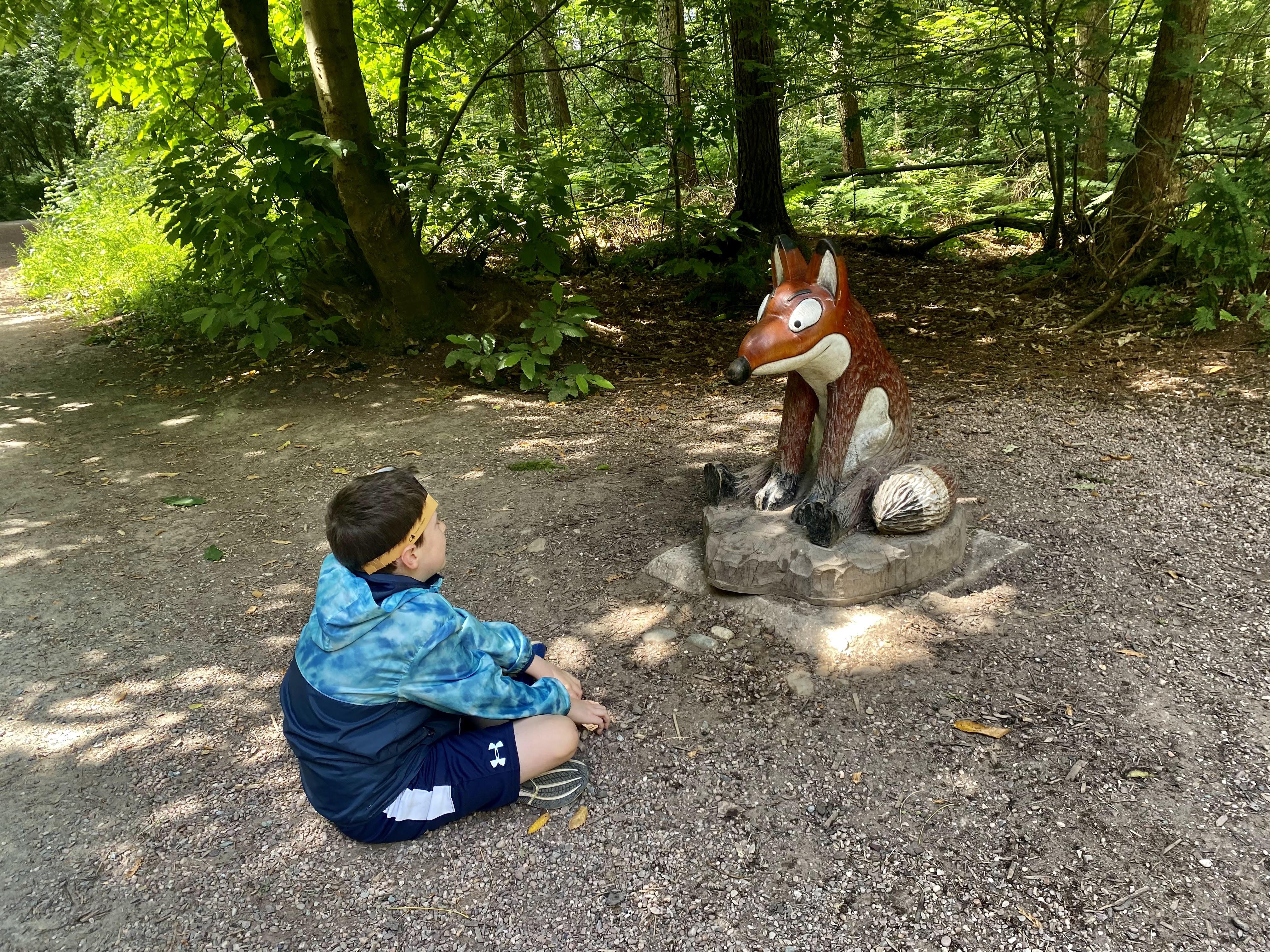 boy with the gruffalo statues