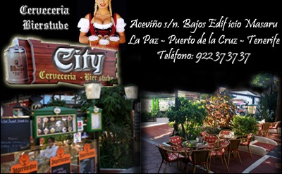 Bienvenidos a Cervecería City en La Paz, Puerto de la Cruz, Tenerife