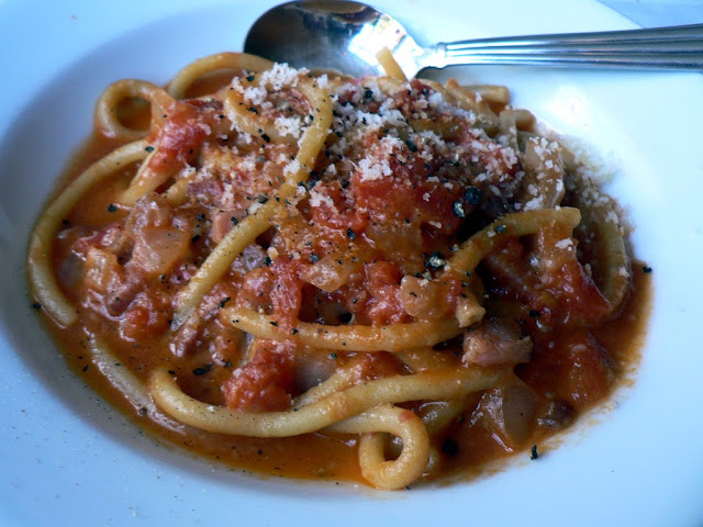 Bucatini all' amatriciana Roman dish