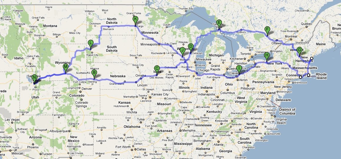 Map Of Maine And Canada. Canada/Maine Trip