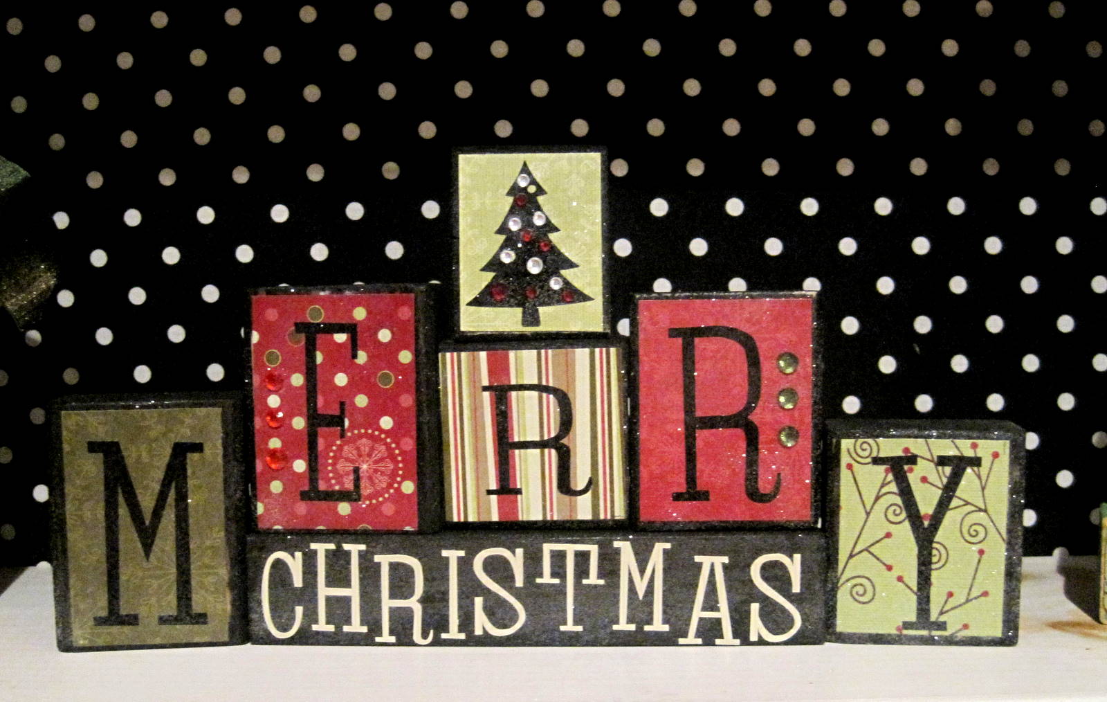 Fun Christmas blocks made from an idea I found on Pinterest.