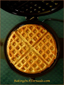 Coffee and Bacon Wake Up Waffles: all the flavors of breakfast in a light and crispy waffle | Recipe developed by www.BakingInATornado.com | #recipe #breakfast