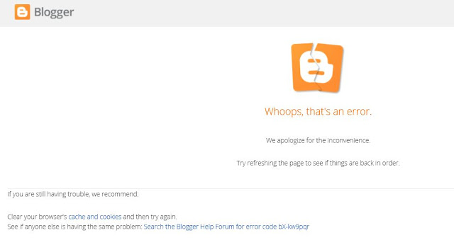 error blogger clear cache and cookies