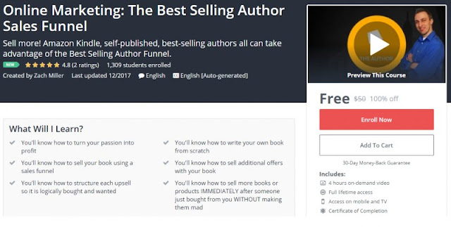 [100% Off] Online Marketing: The Best Selling Author Sales Funnel| Worth 50$