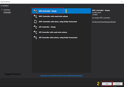 Create first application of Asp.Net Core Mvc