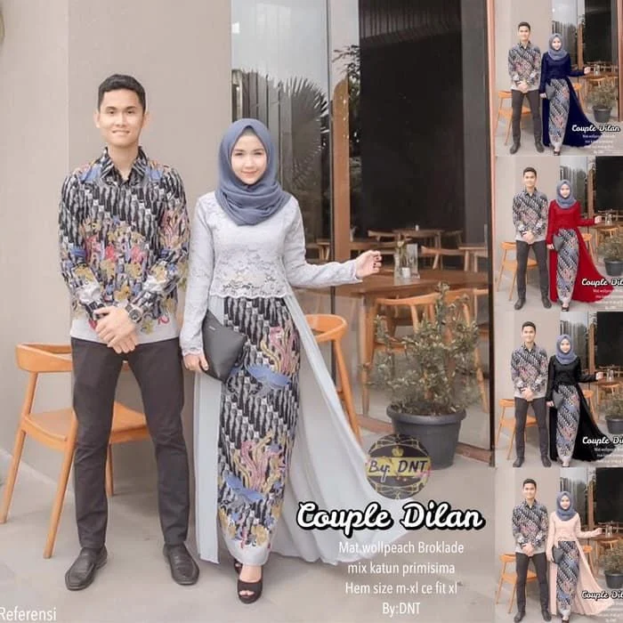 Trend Modern Model Baju Batik Couple Sarimbit Kombinasi