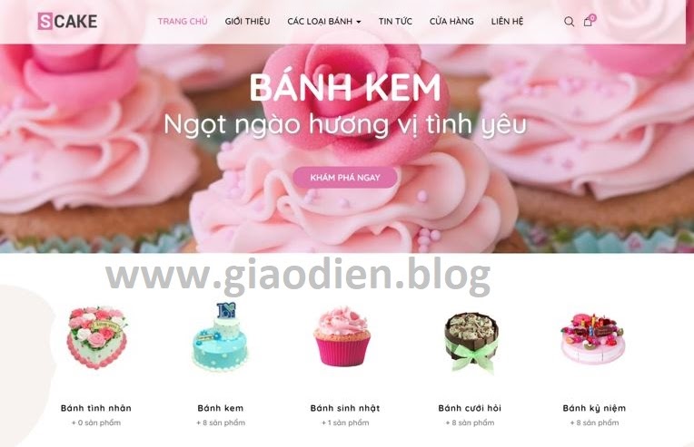 Template Blogspot Shop bánh kem