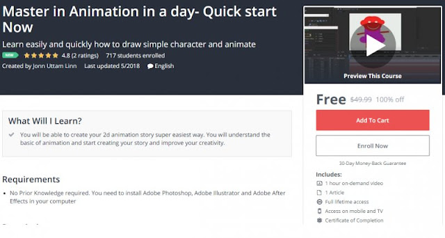 [100% Off] Master in Animation in a day- Quick start Now| Worth 49,99$ 