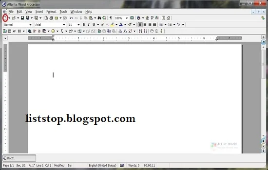Atlantis Word Processor UI