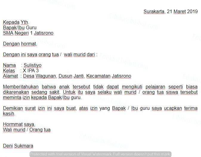 Download 77+ Contoh Surat Surat Izin Sekolah Sakit Gratis