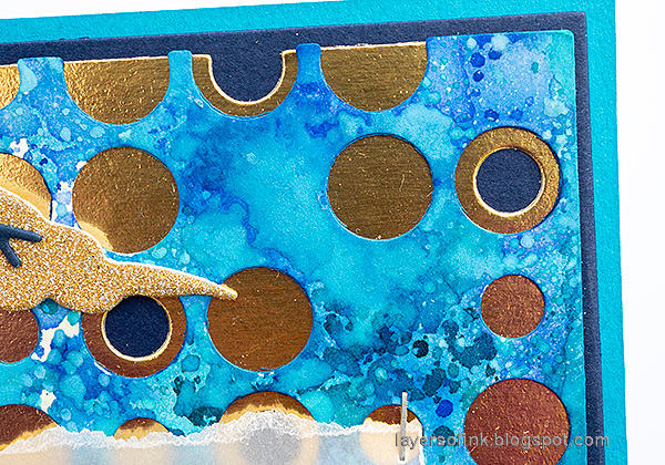 Layers of ink - Blue and Gold Card Tutorial by Anna-Karin Evaldsson.