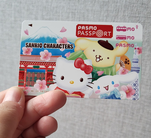 sanrio pasmocard with sanrio characters on the card