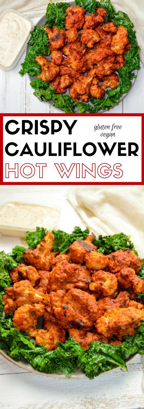 These baked Crispy Cauliflower Hot Wings are great for the vegans and meat eaters alike! They are perfectly crispy, spicy, and simple to make!