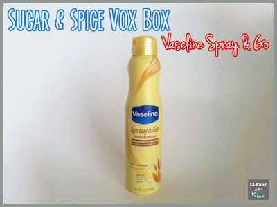 Sugar & Spice Vox Box from Influenster - Vaseline Spray and Go