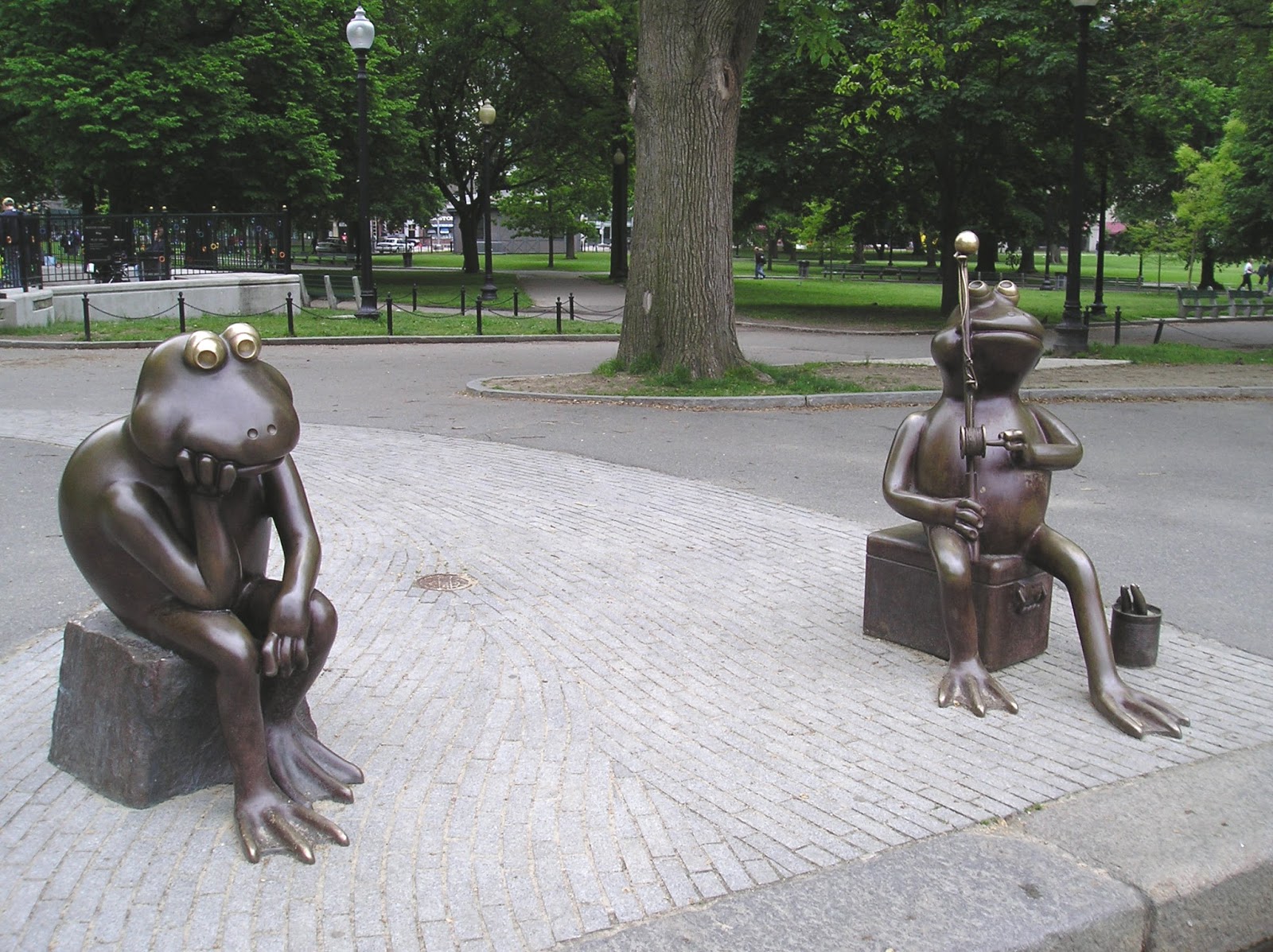 Boston Bronze and Stone Speak To Us: Boston Mouments:Frogs fishing on  Boston Common