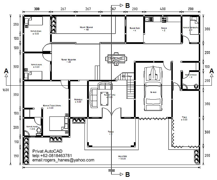 gambar denah rumah cad 1