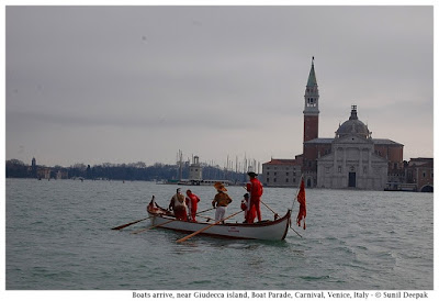 Boats arrive near Giudecca island, Boat Parade, Carnival, Venice, Italy - © Sunil Deepak