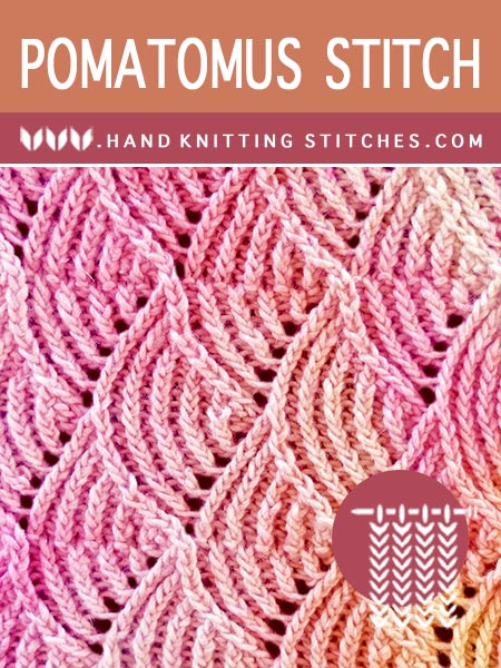 The Art of Hand Knitting - Pomatomus Lace Pattern. Free stitch pattern! 