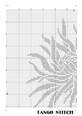 White flower silhouette craft cross stitch pattern - Tango Stitch