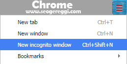New Incognito Window - Chrome