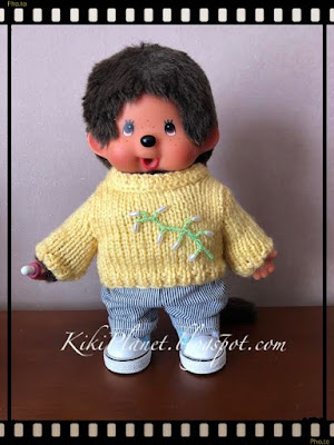 kiki monchhichi monchichi virkiki pull tricot handmade fait main knitting dolls clothes