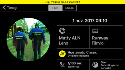 Screenshot Hipstamatic-instellingen Matty ALN + Runway