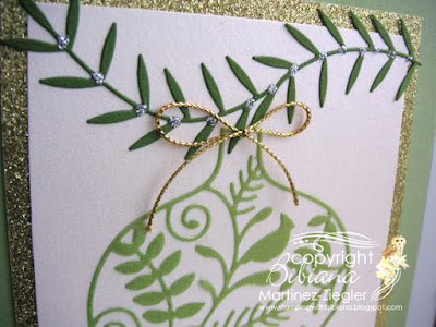 christmas green card detail 