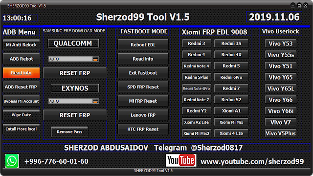 Sherzod99 Tool v1.5 Multi Frp Tool 2019 Free Download