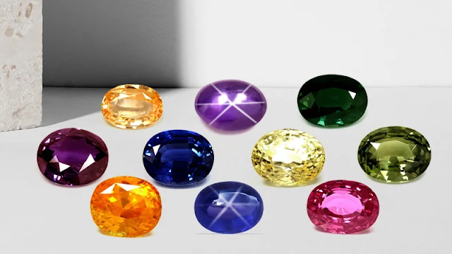 A collection of sapphires including star sapphires